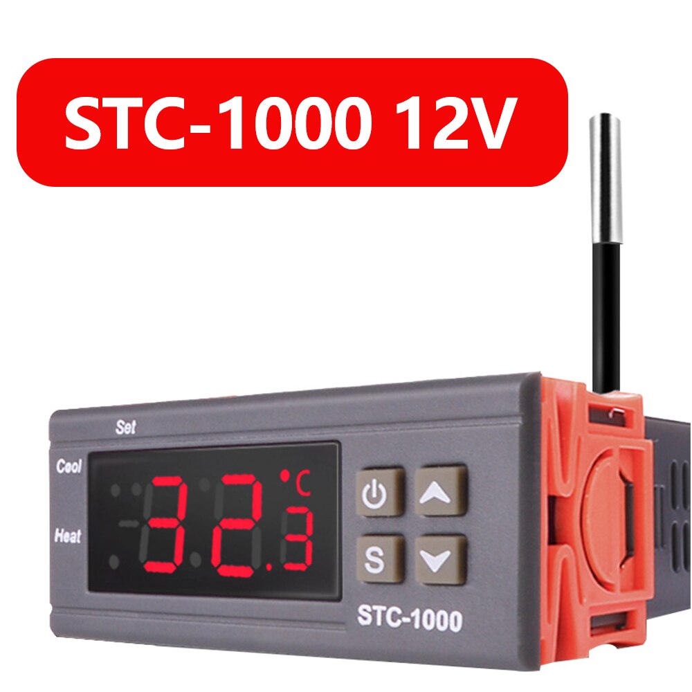 Digital Temperature Controller STC-1000 STC 1000 110V 220V 12V 24V Thermoregulator Thermostat Switch Thermometer Heater Cooler: 1000-12VDC