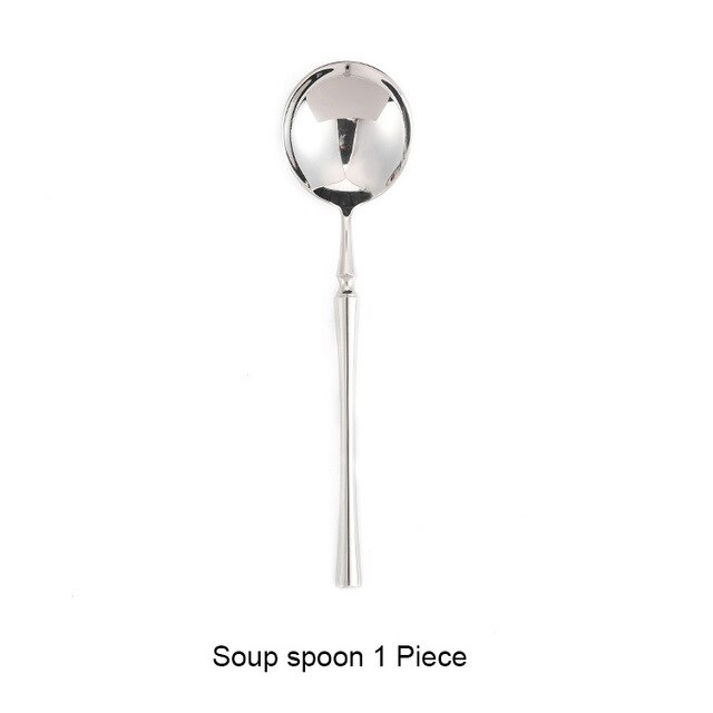 304 spiegel roestvrij staal dinermes vork lepel servies set luxe bestek zilverwerk steak koffie dessert fruit servies: GRIJS