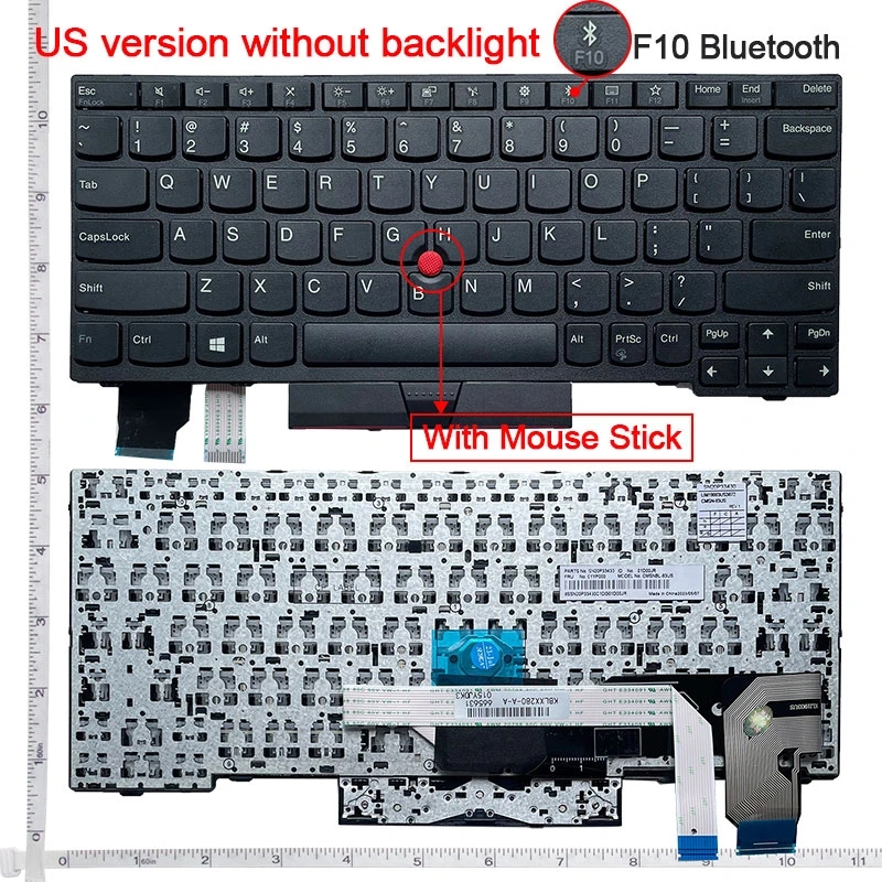 US keyboard For Lenovo ThinkBook X280 A285 X390 X395 S2 5th Gen/S2 Gen 6/L13/X13/X13 Gen1/x13 Gen2/S2 5TH GEN/ X13 Gen1: Silver