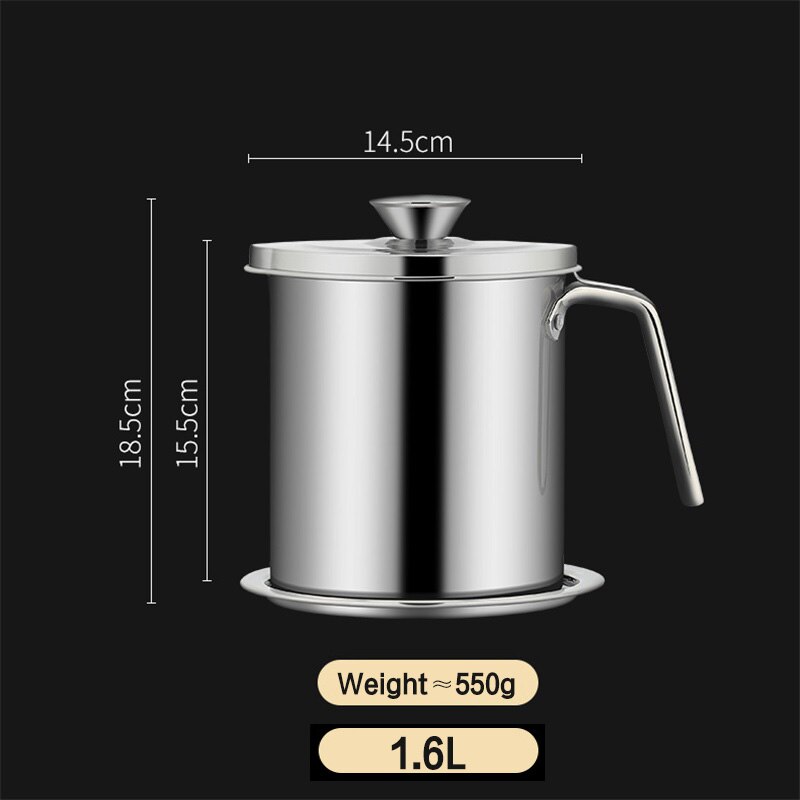 Japanse Frituren Pot Met Een Thermometer En Een Deksel 304 Roestvrij Staal Keuken Gebakken Frietjes Chickentempura Friteuse Pan 20 24 Cm: 1.6L Oil can