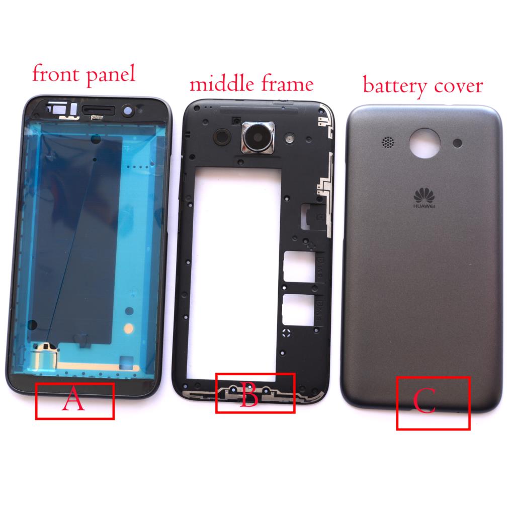 front lcd screen middle bezel Battery Door Back Cover Housing Case for Huawei Y3 /Y3 /Y5 lite 5.0"