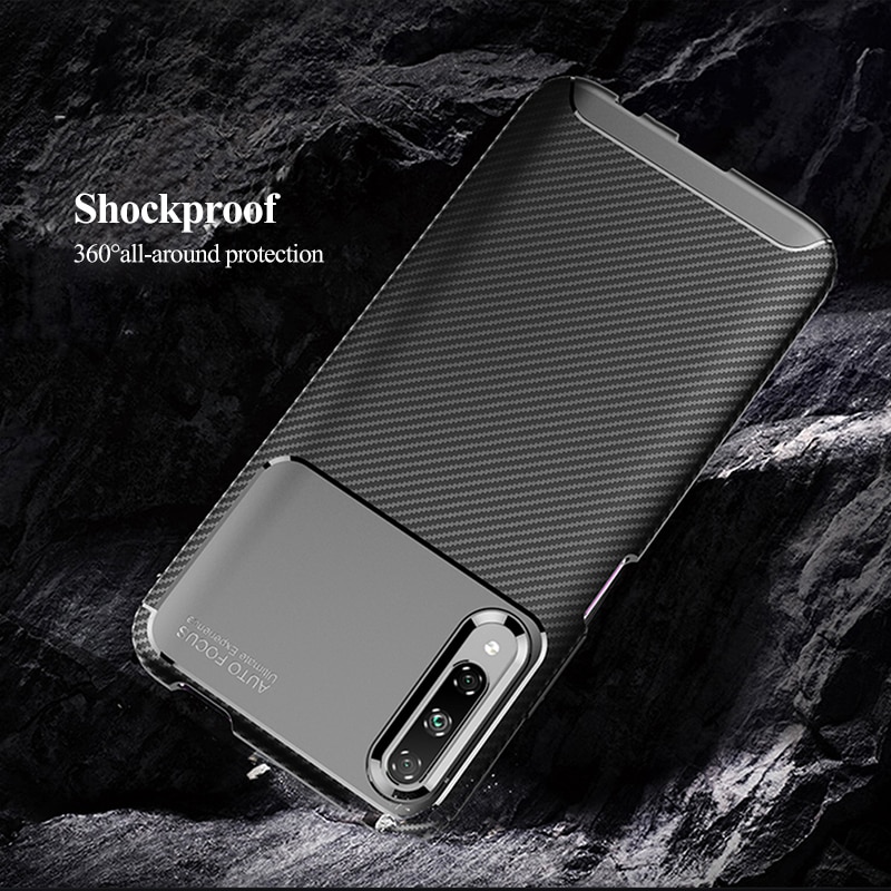 For Huawei Y9S Case Shockproof Bumper Carbon Fiber Phone Case for Huawei Y9s Cover Soft Silicone Case for Honor 9X Pro Cover