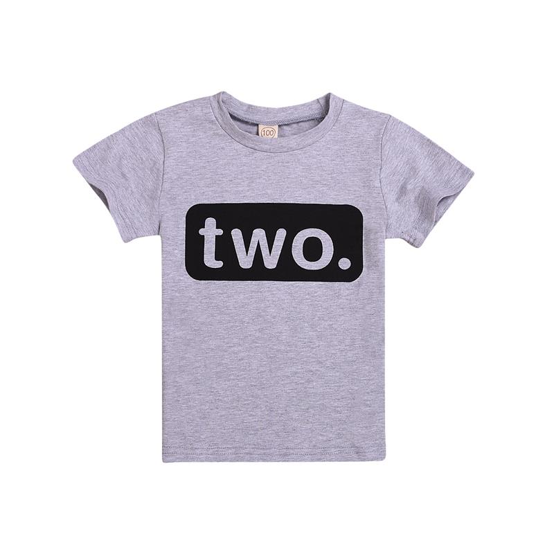 2nd Verjaardag Shirt Baby Boy 2 Jaar Oude Peuter Kids Outfit Tweede Twee T-shirt Party Katoenen Kleding: gray / 12m