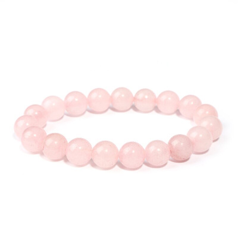 Natürliche Stein Rosa Rose Pulver Edelstein Perlen Armbinde Frauen Armbänder Elastische Armreifen Schmuck Yoga Liebhaber Mädchen Handarbeit: rosa