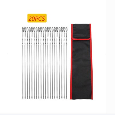 Grill Fleisch Schnur Spieße Brocken Von Fleisch Edelstahl Braten Stock Für BBQ draussen Picknick Grill Spieße Küche Utensilien: 20Stck