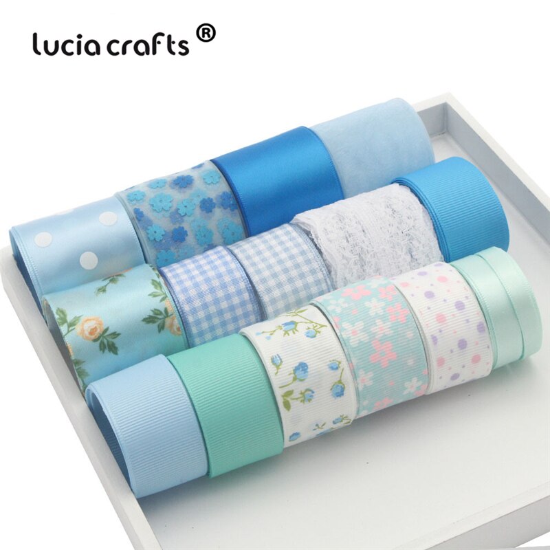 Lucia Ambachten Satijn/Grosgrain/Organza Lint Set Trim Kant Stof Diy Hairbow Materialen Mix Stijl S0604