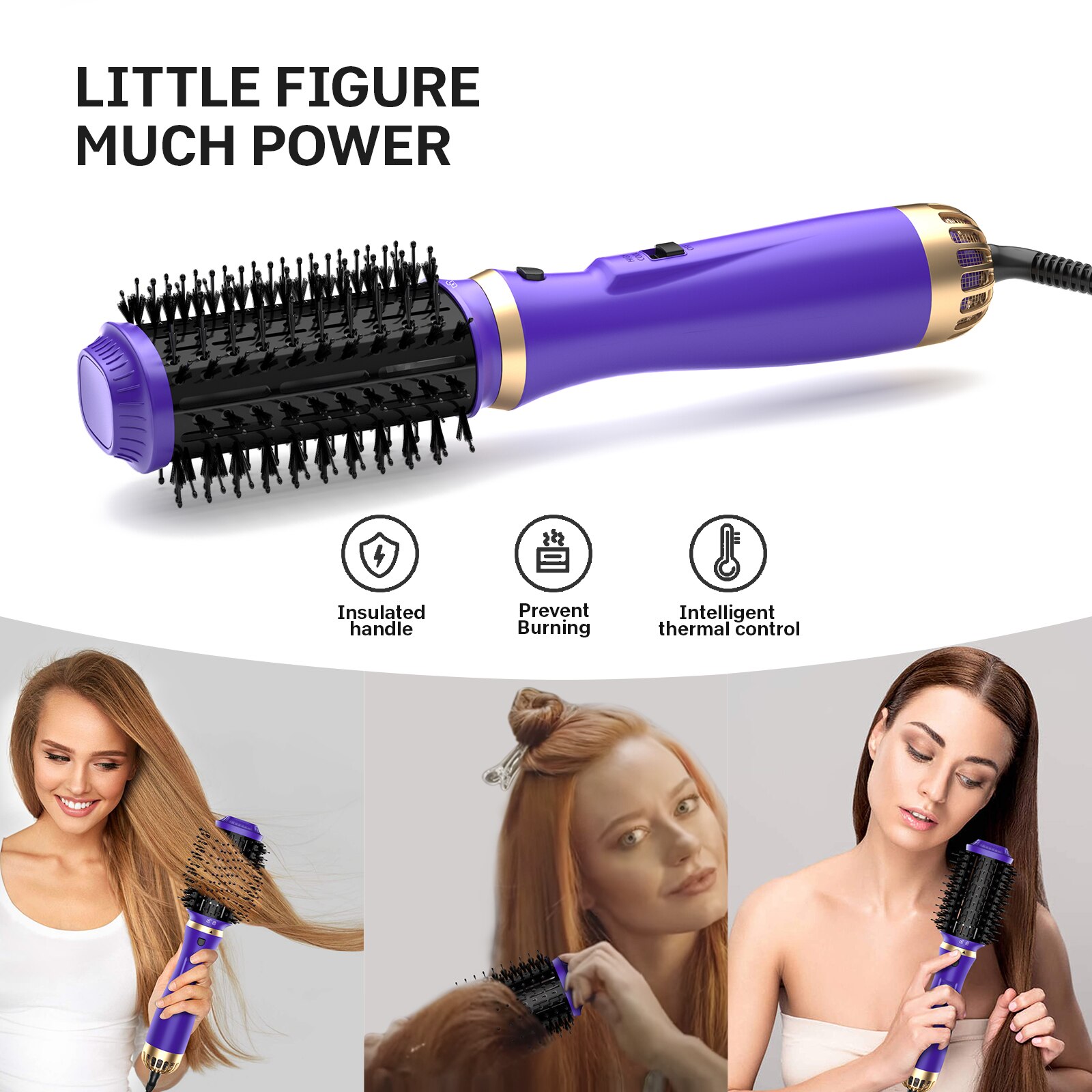 1200W asciugacapelli spazzola One Step asciugacapelli e volume amplificatore rotante spazzola ad aria calda asciugacapelli asciugacapelli piastra per capelli arricciacapelli pettine