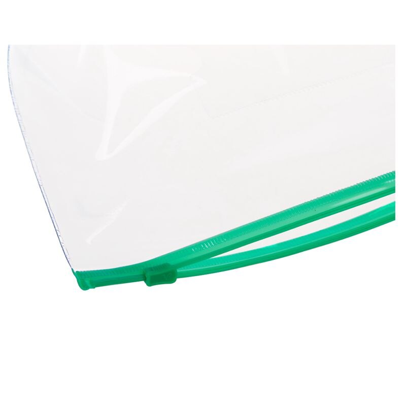 20 Pcs Green Clear Size A5 Paper Slider Zipper Closure Closure Folders Files Bags