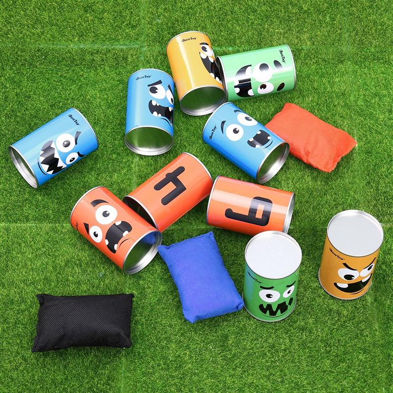 10Pcs Bean Bags Can Toys Outdoor Circus Toss Game Booth Bean Bags Toy Toss Game for Backyard Garden