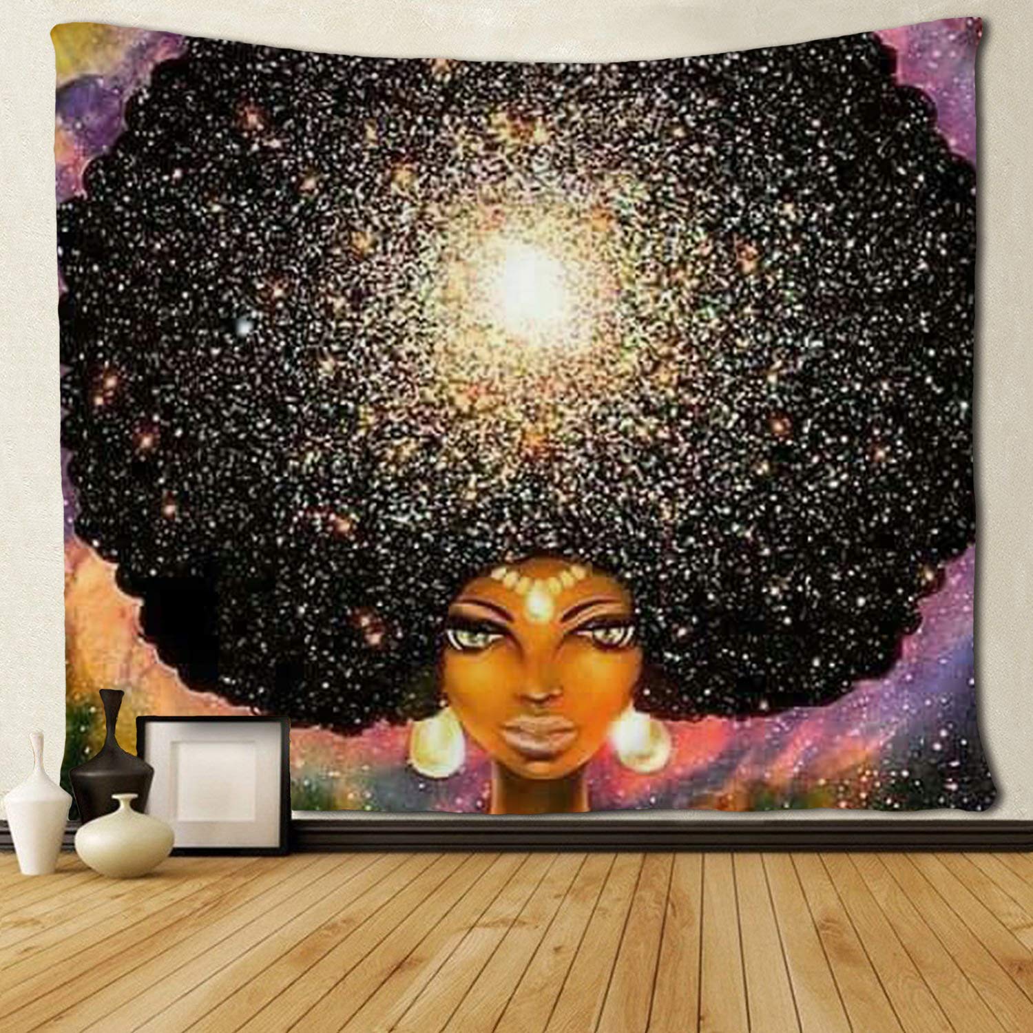 Afro African American Women Art Tapestries Wall Art