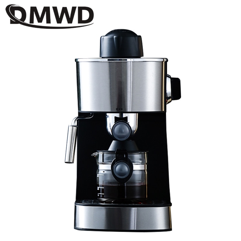 Dmwd 240ml husholdnings espresso kaffemaskine mini kaffemaskine cappuccino mælkeskummer mælkeskummer 5 bar tryk damp type