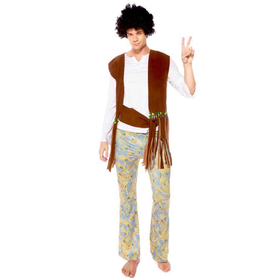 Dame herre hippie kostume amerikanske indfødte kostumer 60s 70s retro fest scenetøj tøj til høne fest par kostumer
