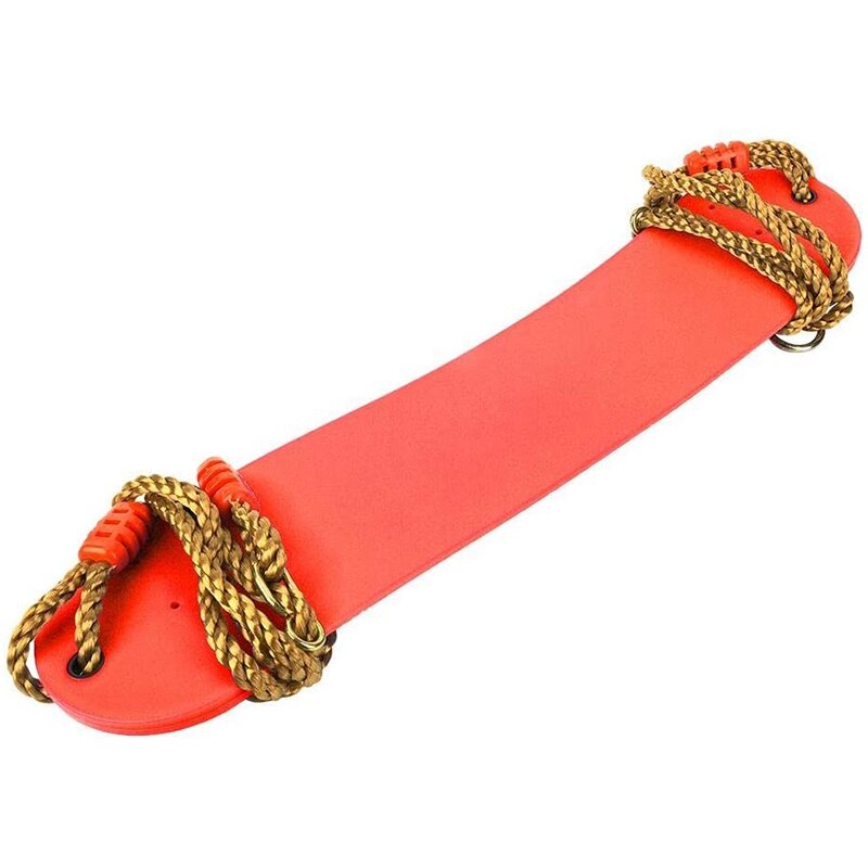 Adjustable Indoor Outdoor Swing Seat Rope Garden Playground Tree Hanging Seat Play Park Toy Red