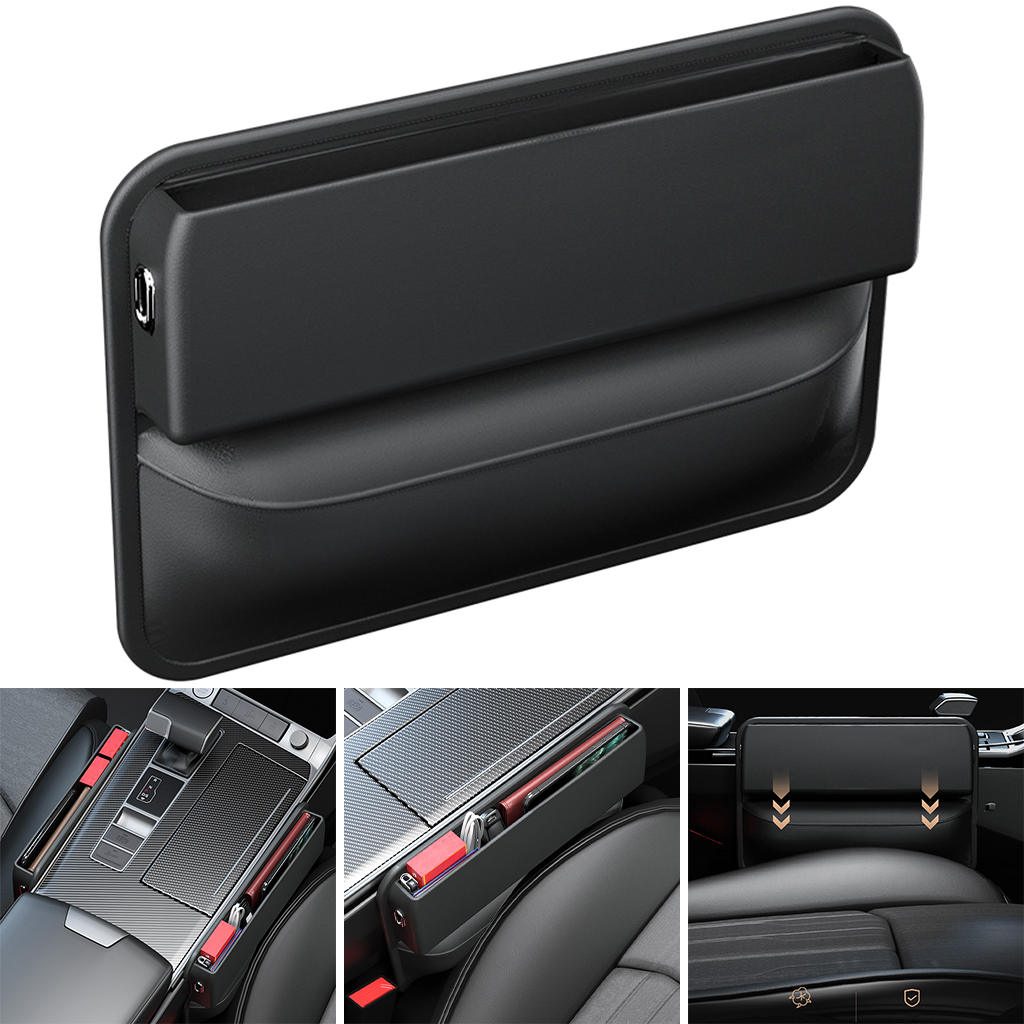 PU leather Car Seat Gap Filler Organizer for Cellphone Key Stop Dropping Between Seats Car Console Side Seat Filler Storage Box