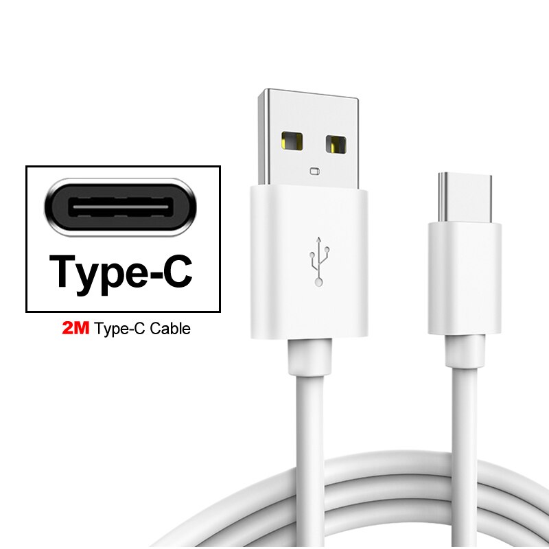 Cargador rápido para Huawei Honor 6A 7 7X 8 Pro 9 V9 Mini 10 P Smart Y5 Y6 NOVA joven P30 P40 3,1 tipo-C USB Cable: 2m Type-C Cable