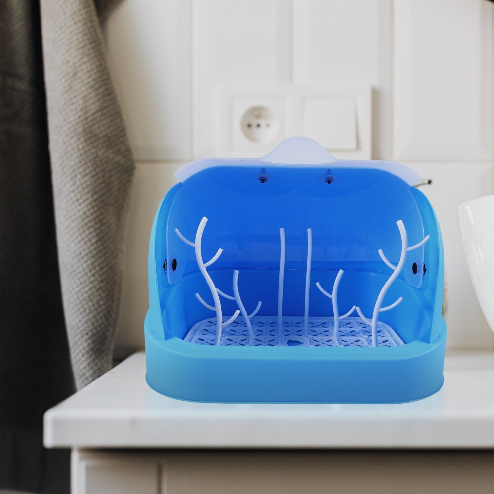 Fles Droogrek Baby Fles Organizer Baby Fles Droogrek Fles Rack Fles Droger Baby Fles Opslag, Grote Fles Droogrek met Cover & Verwijderbare Afvoerlade, Stofdicht Baby Fles Organizer Port