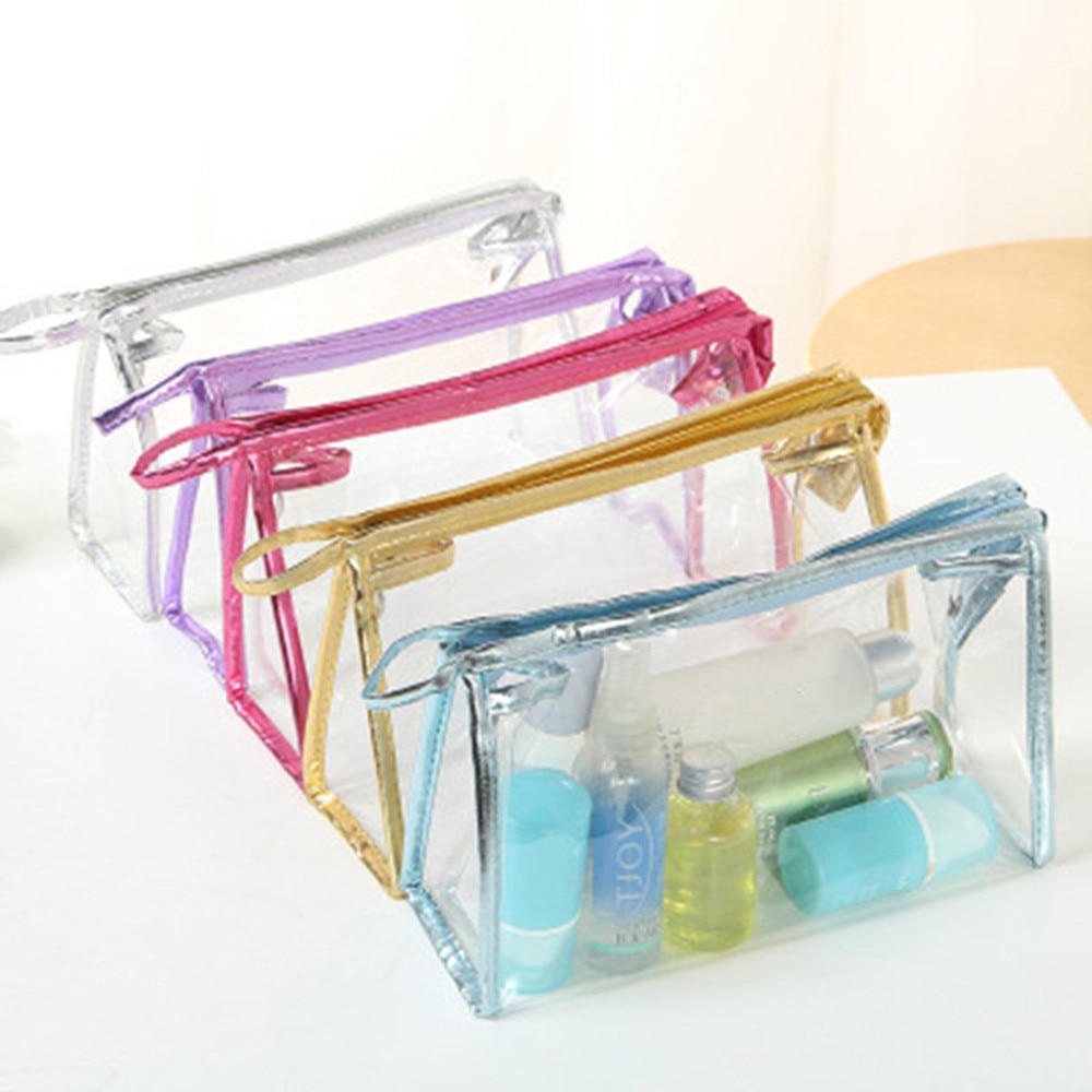 #20 1X Helder Transparant Plastic Pvc Reizen Cosmetische Make Up Toilettas Rits Waterdicht