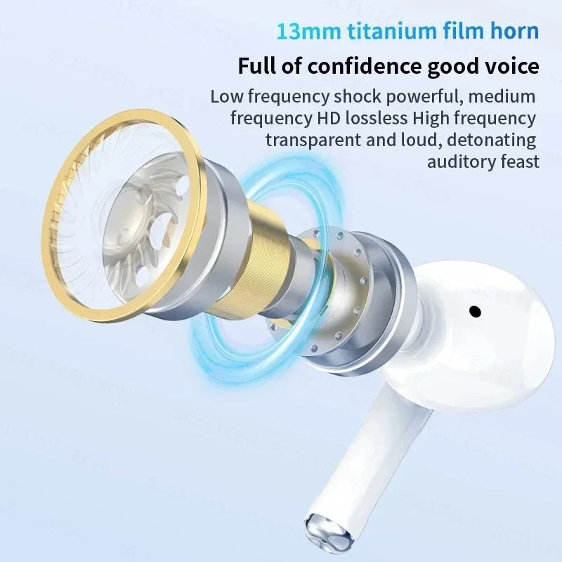 Draadloze Koptelefoon Bluetooth 5.3 Hoofdtelefoon In Ear Ruisonderdrukkende Stereo Muziek Oordopjes Touch Control Oordopjes Met Microfoon