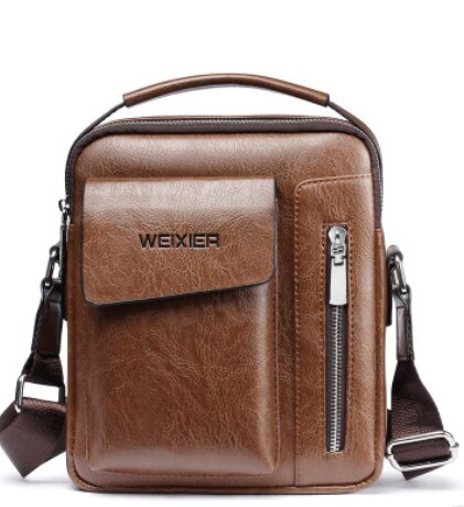 US STOCK Men Crossbody Bags Small Casual Hand Bag PU Leather Male Shoulder Bags: 1