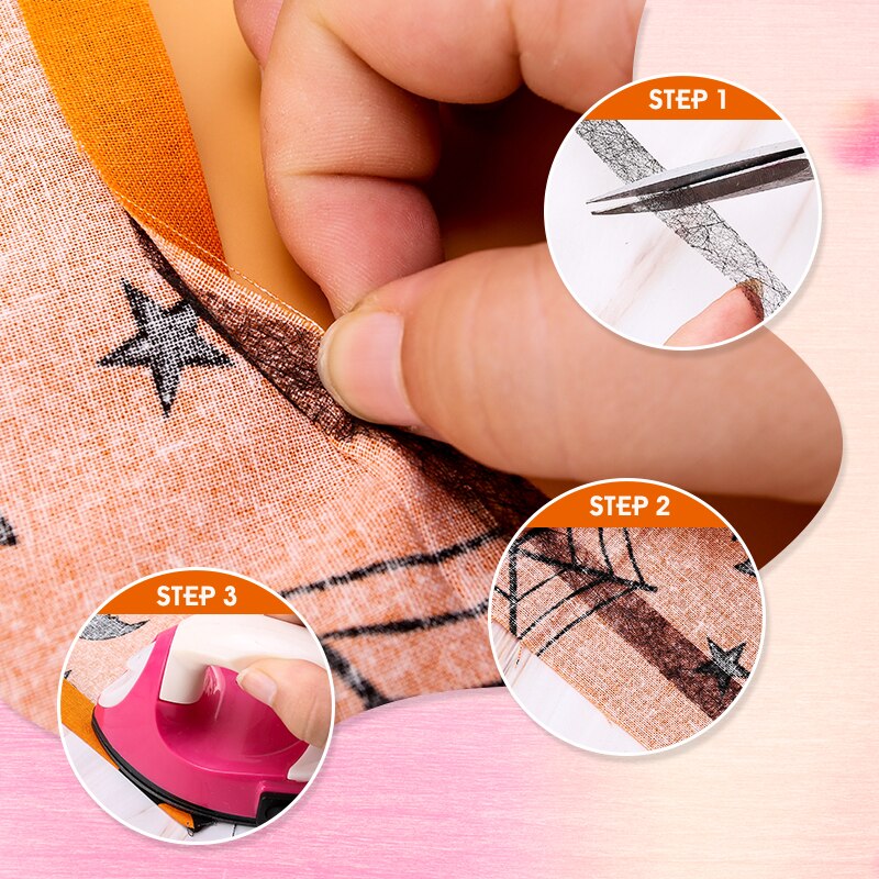 Fita para tecidos com cola adesiva, derrete em ferro, dupla face, patchwork, costura, acessórios de costura, diy