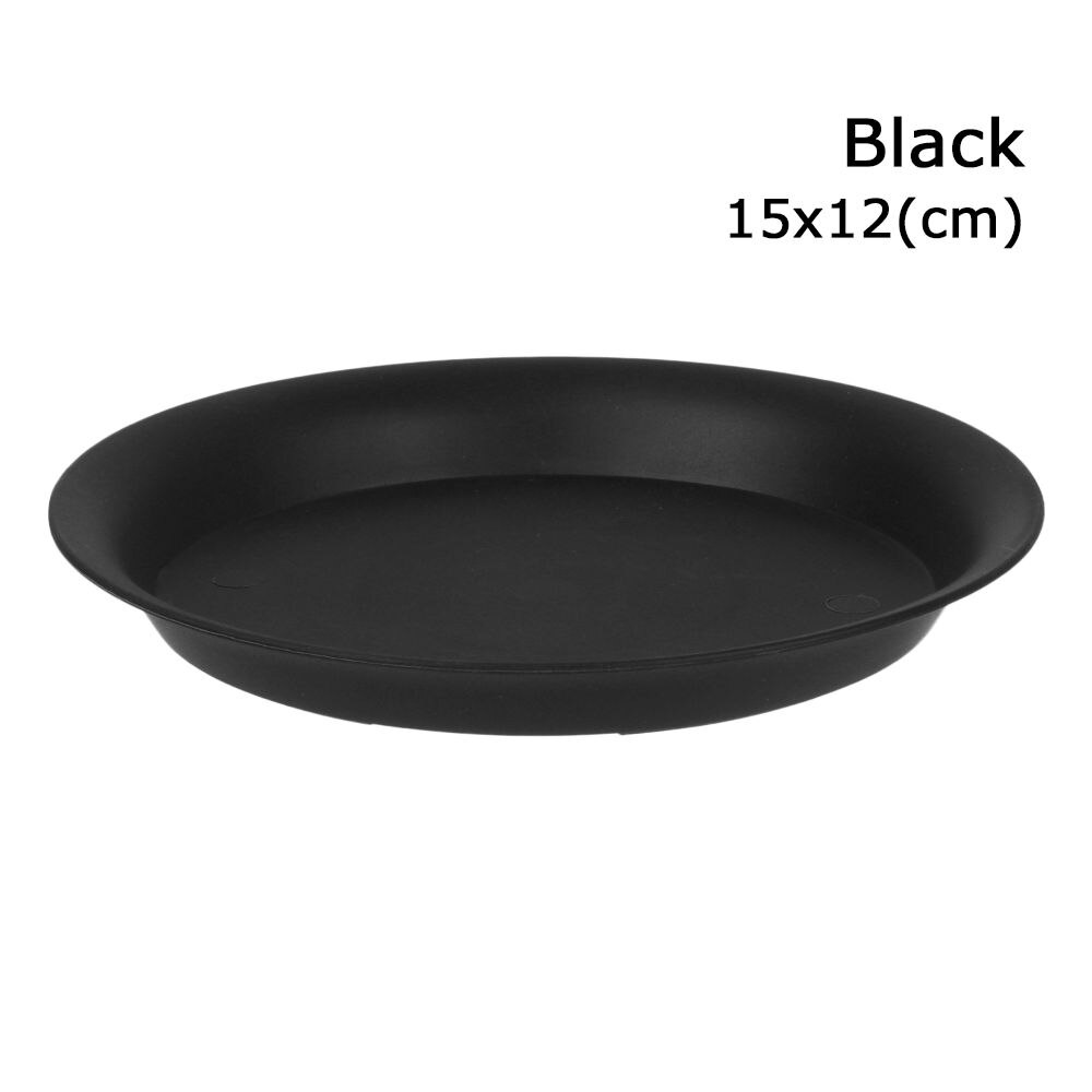3Pcs DIY Round Durable Plant Saucer Drip Trays Plastic Tray Saucers for Indoor Outdoor Flower Pot Garden: black-15x12cm