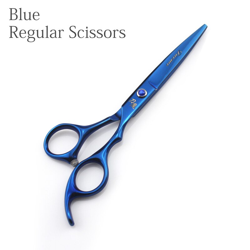 Tijeras de corte para peluquero, tijeras de corte y adelgazamiento de 6 pulgadas (tijeras normales/Tijeras de adelgazamiento): Blue Regular