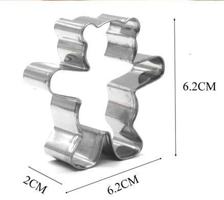 6 stuks /20 stuks koekjesvormpjes roestvrij staal beer dier cartoon vorm koekje fondant gebak decoratie bakgereedschap: 6 stuks beren
