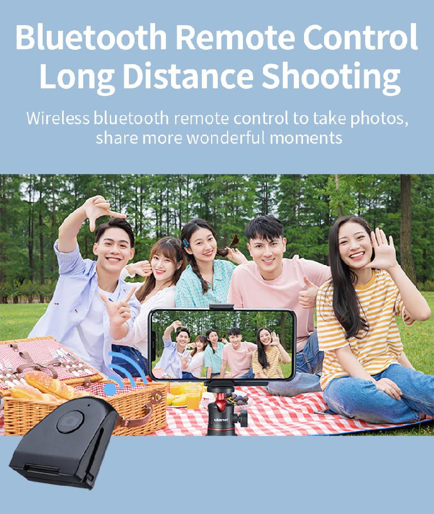 Ulanzi Wireless Bluetooth Smartphone Selfie Booster Handle Grip Bluetooth Remote Control Phone Shutter for iPhone Android Phone
