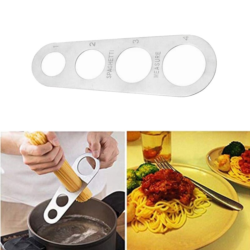 3 Pcs Stainless Steel Spaghetti Measurer Tools Pasta Portion Control Gadgets with 4 Serving Portion Cooking Tools