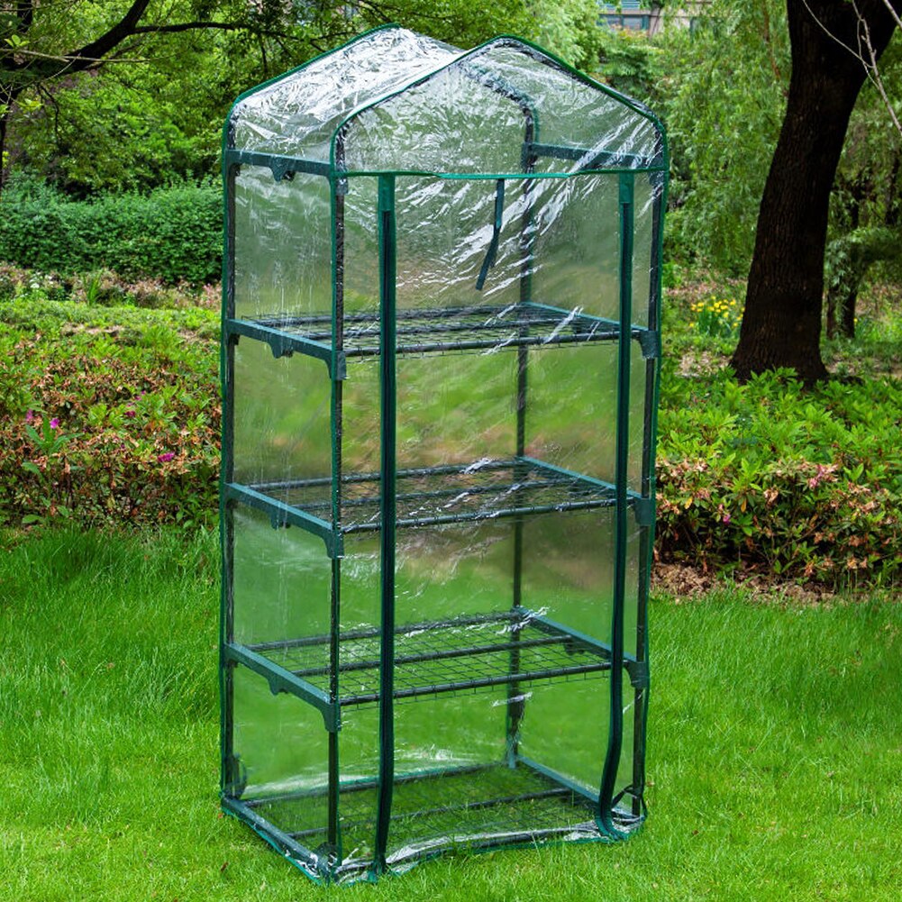2/3/4/5 Ebenen Gewächshaus Abdeckung Gewächshaus PVC Verstärkt Ersatz Abdeckung Anti-einfrieren Isolierung Film garten Pflanze Klar Abdeckung: Pro 4 Ebenen