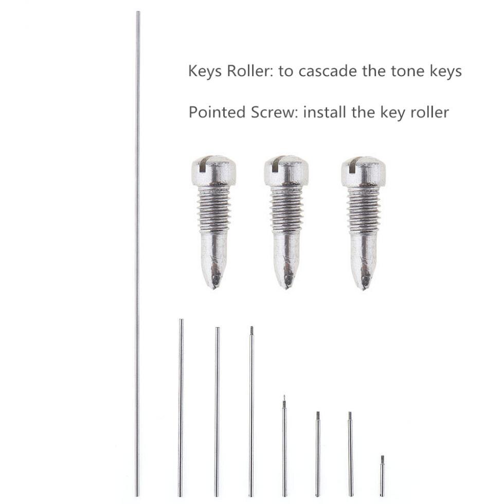 Conjunto de peças para reparo de flauta, 83 peças, ferramentas completas, tapete de furo de som, palheta, parafusos de rolo, kit de reparo de instrumento de vento