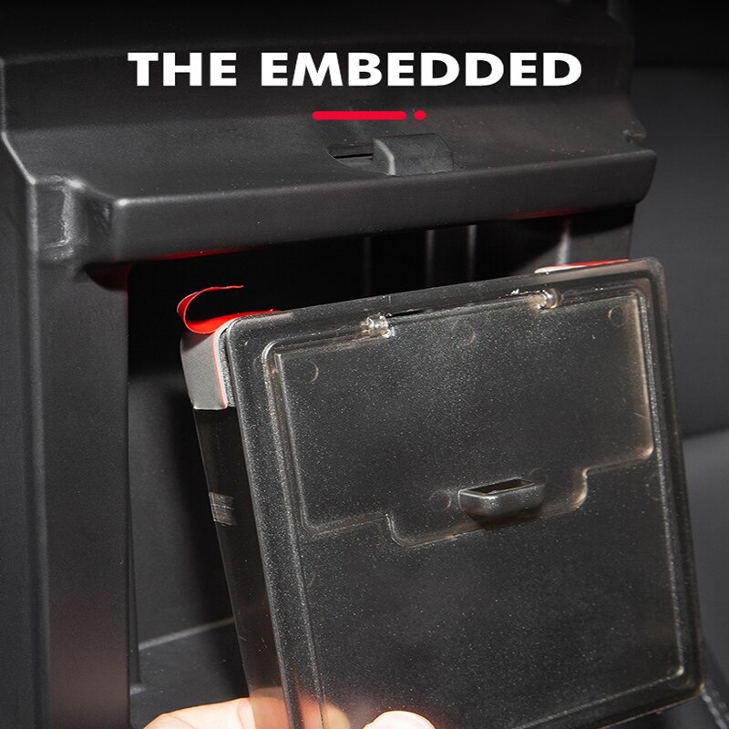 Biltillbehör mittkonsol armstödsarrangör för tesla modell 3 dold förvaringsbox fack inbäddad låda