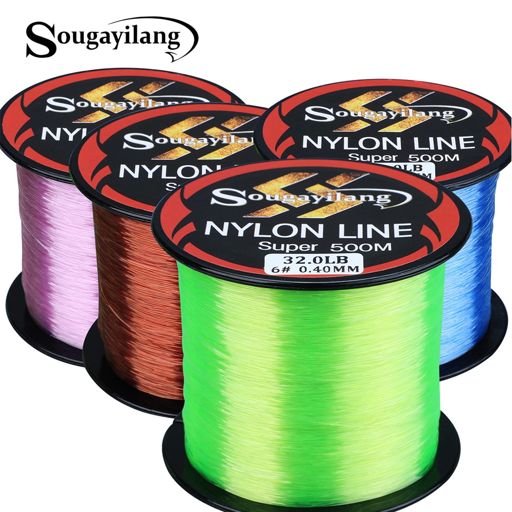 Sougayilang 500m nylon fiskesnøre 11-36.3lb fiskeline fører line synkende line fiskeline glat pesca