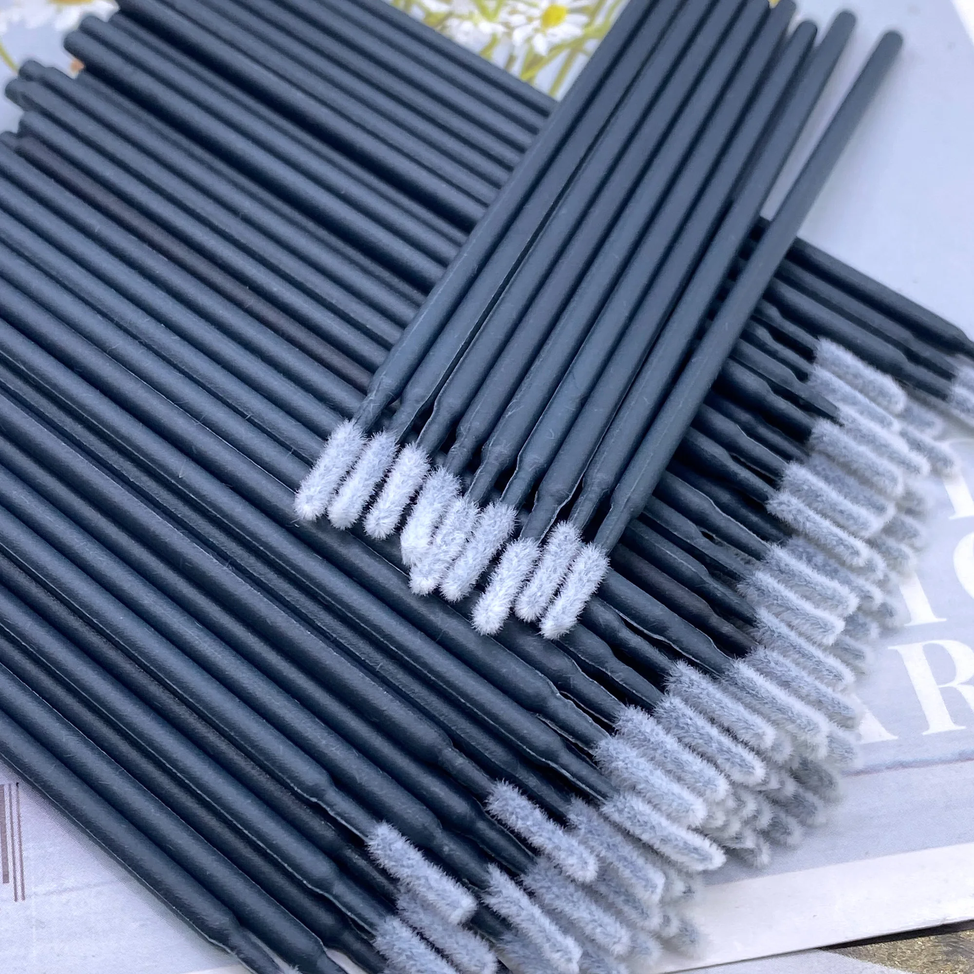 300/500 pièces Micro brosse jetable cils enlevant écouvillon Microbrosse Mascara baguettes applicateur Extension de cils pinceaux de maquillage outils: Ivoire