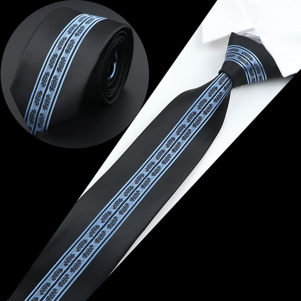 Luksuriøst herreslips jacquardvevd skinny slim 6cm svart blått blomster paisley-slips bankett festskjorte: Gull