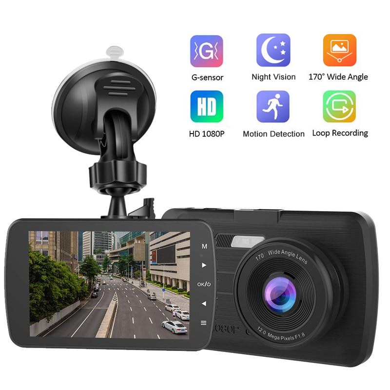 G-sensor bil dvr kamera hd nattesyn dash kamera med bakkamera 170 graders vidvinkel auto videooptager bevægelsesdetektering