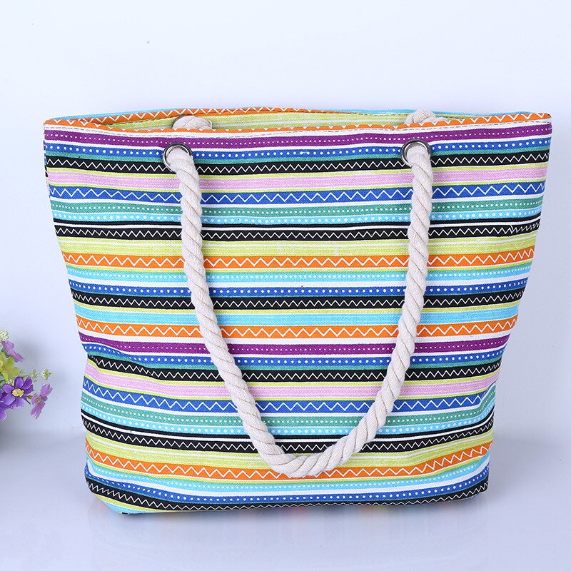 bolso de mano bohemio a la , bolso de mujer de gran capacidad, bolso de hombro individual, bolso de playa, bolso de ocio con cuerda de algodón, triangulación de envíos: 06