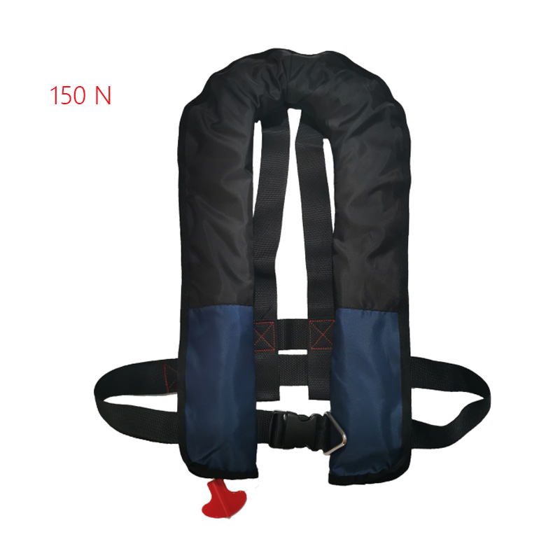 Chaleco salvavidas inflable automático Manual para adultos, navegación, cintas reflectantes, Pro PFD 150N 100N, aprobado por CE: XL / Azul y negro