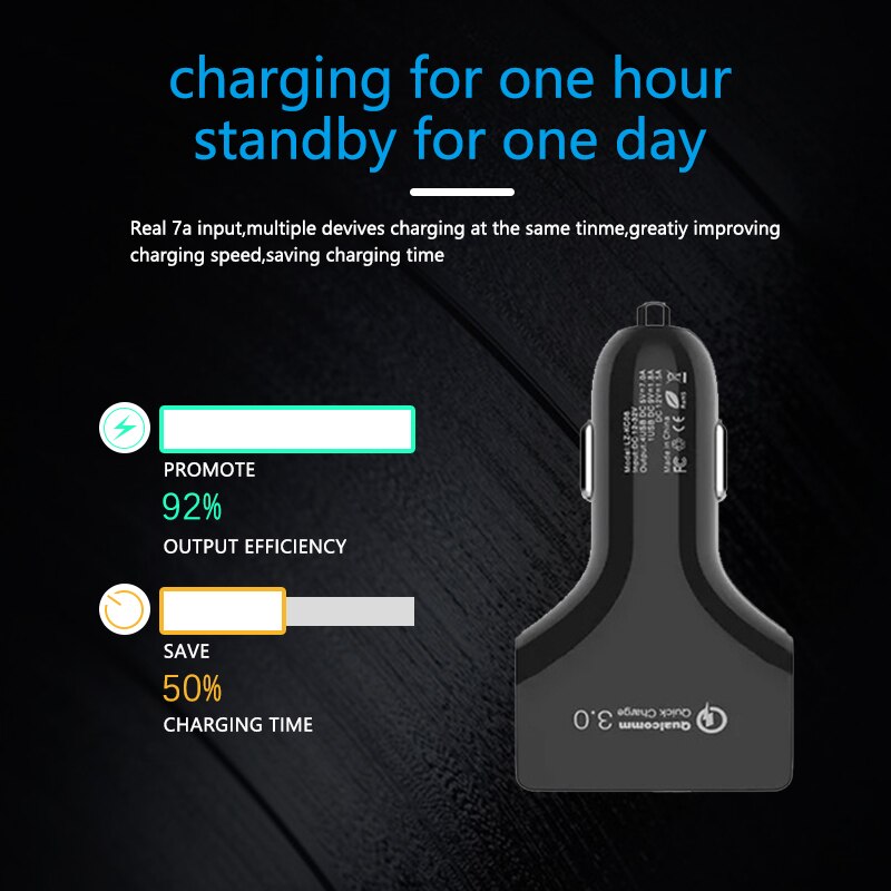 NAISU 4 USB Car-Charger Quick Charge QC3.0 Mobile Phone Car Adapter For Iphone 12Pro 11 Huawei P30Pro Samsung Xiaomi With Box