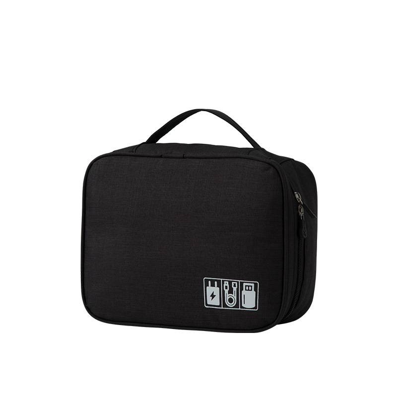 Torba do przechowywania kabli Wodoodporny cyfrowy organizer na akcesoria elektroniczne Przenośny podróżny organizer na kable do wtyczki ładowarki USB: Black