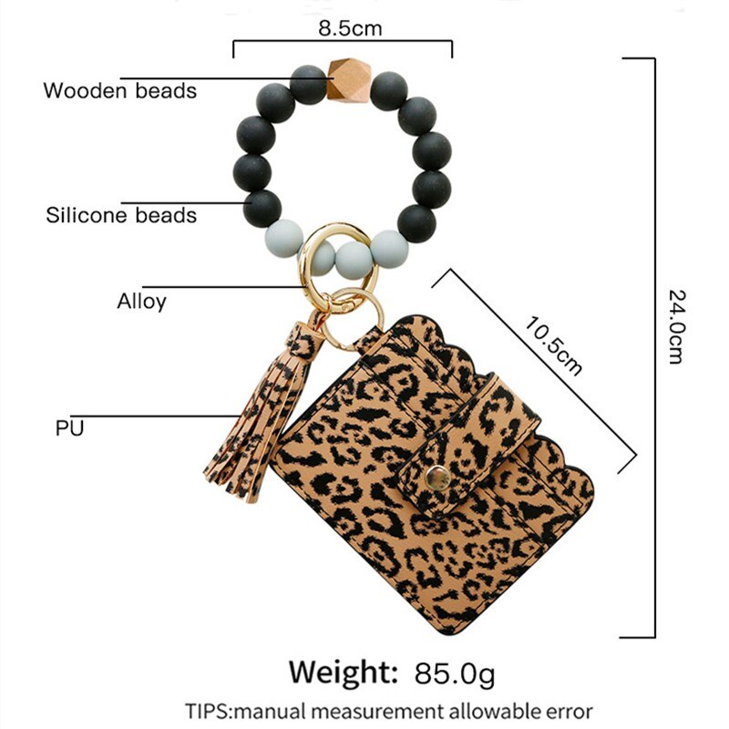 Purdored 1 Pc 13 Kleuren Mode Vrouwen Armbanden Kaarthouder Luipaard Vrouwelijke Visitekaartje Case Polsband Sleutelhanger Voor Mannen