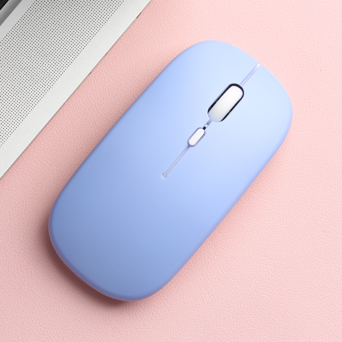 Draadloze Bluetooth-compatibele muis Draagbare ergonomische computermuizen voor laptop iPad Tablet PC Mobiele telefoon Kantoorgamingmuis: Blauw