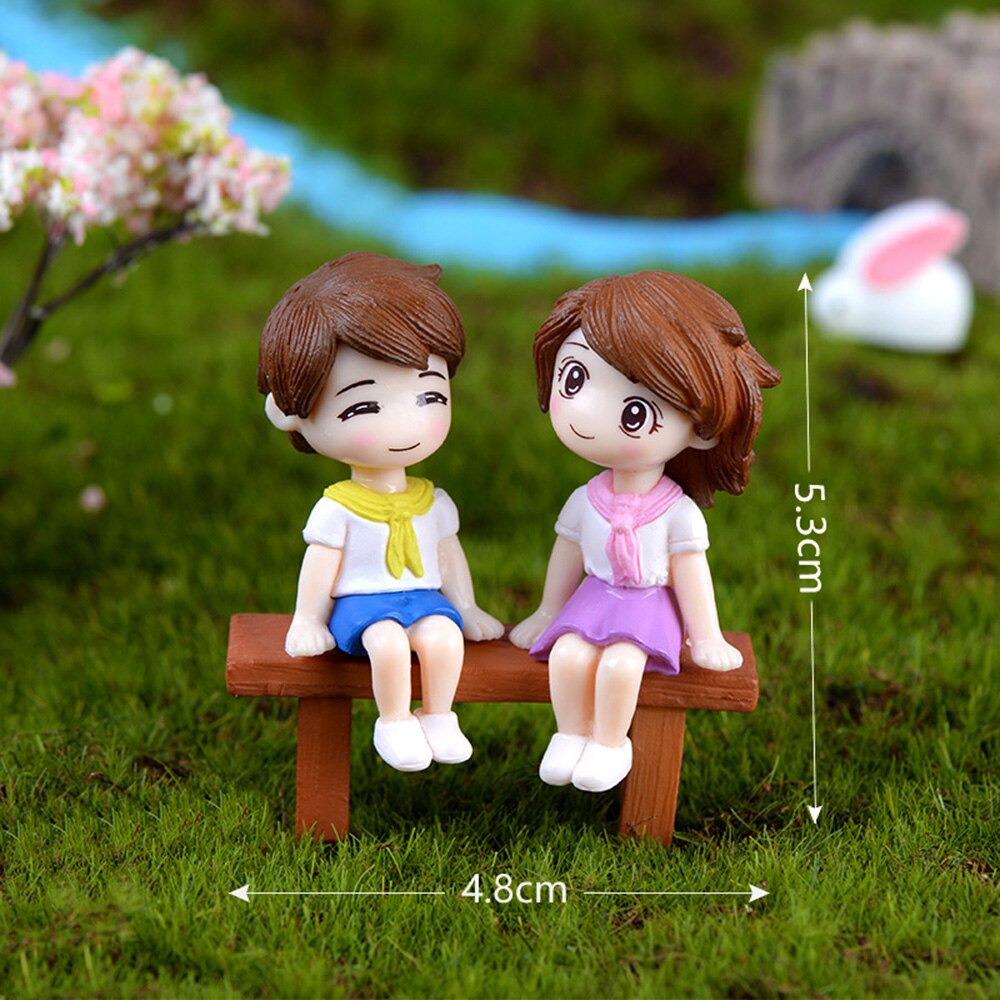 Figurines en forme de Terrarium de grand-père | Figurines mignonnes de Couple amoureux sur chaise, Figurines miniatures de grand-père, accessoires de jardin féerique: D2