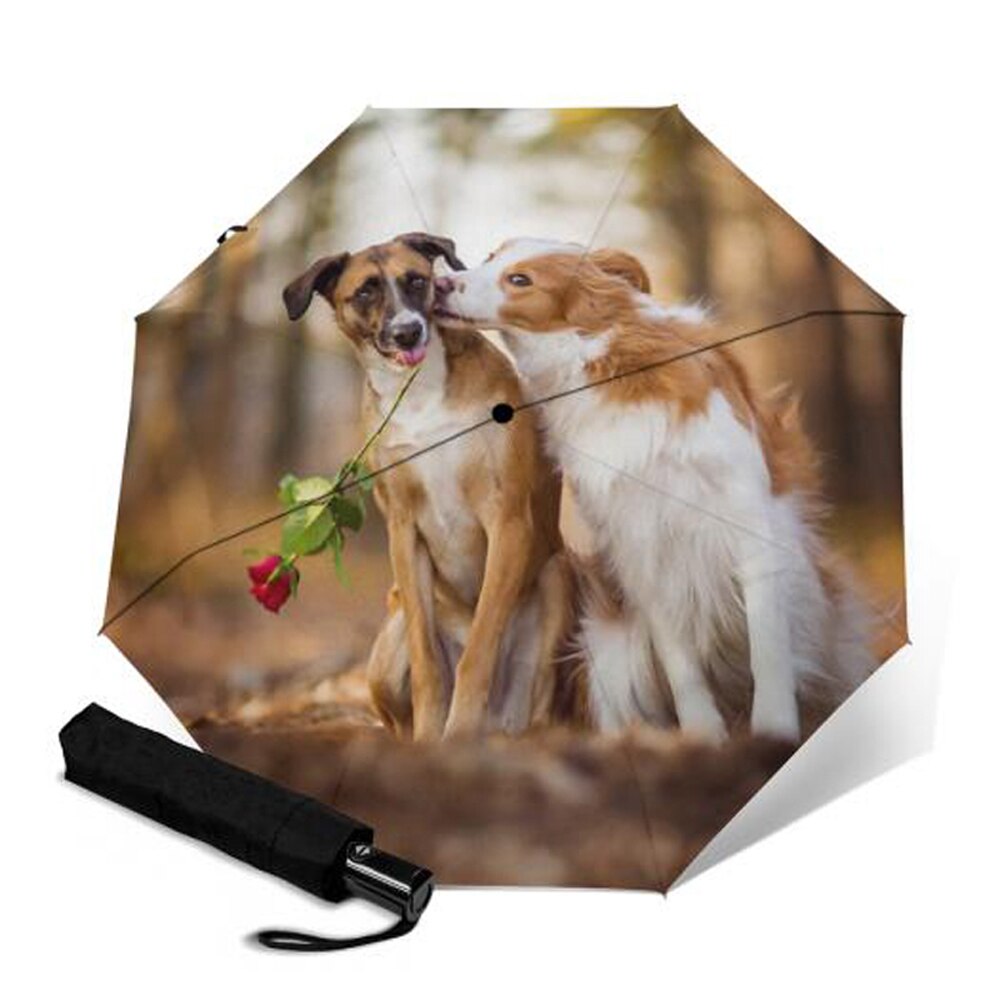 Puppy Dog Folding Automatic Umbrella Sun Girl Parasol Three-fold Umbrella Durable Sun Umbrellas Outdoor Paraguas Parapluie: YSA1190