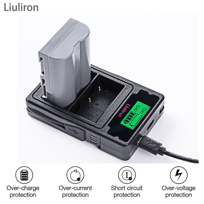 4X 7.4V 2400MAH EN-EL3E EN EL3e ENEL3e EL3 Battery + LCD CHARGER For Nikon D300S D300 D100 D200 D700 D70S D70 D80s D80 D90 D50