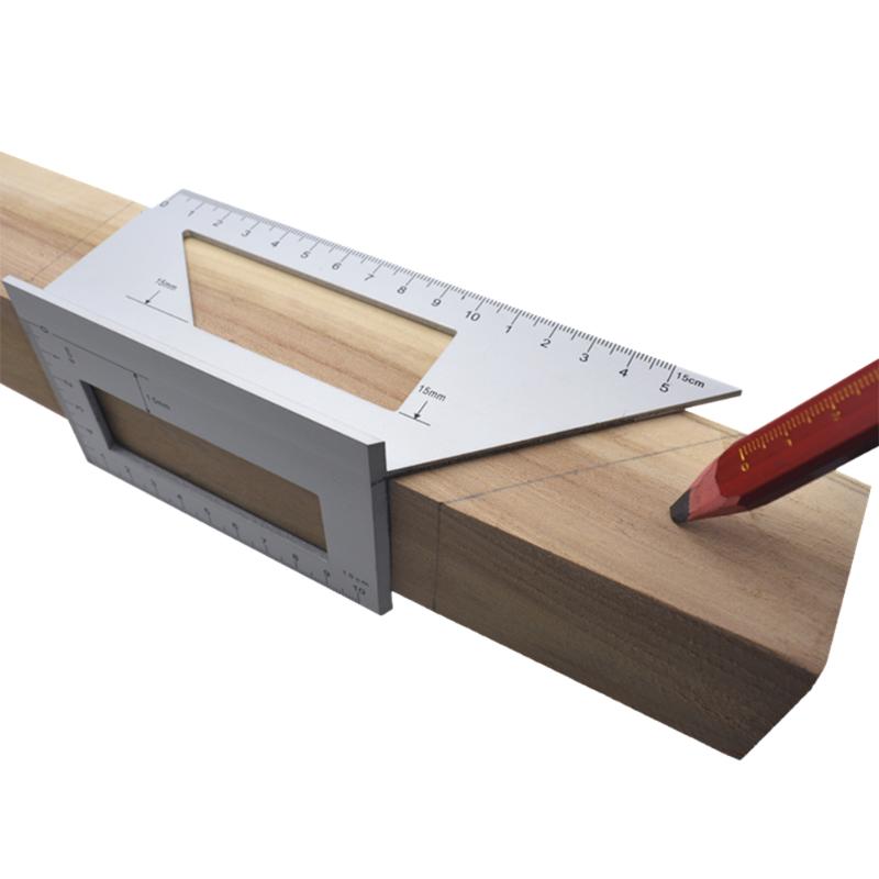 Multi-function 45/90 Degree Gauge Right Angle Ruler Measuring Portable Woodworking Protractor Combination Square Ruler