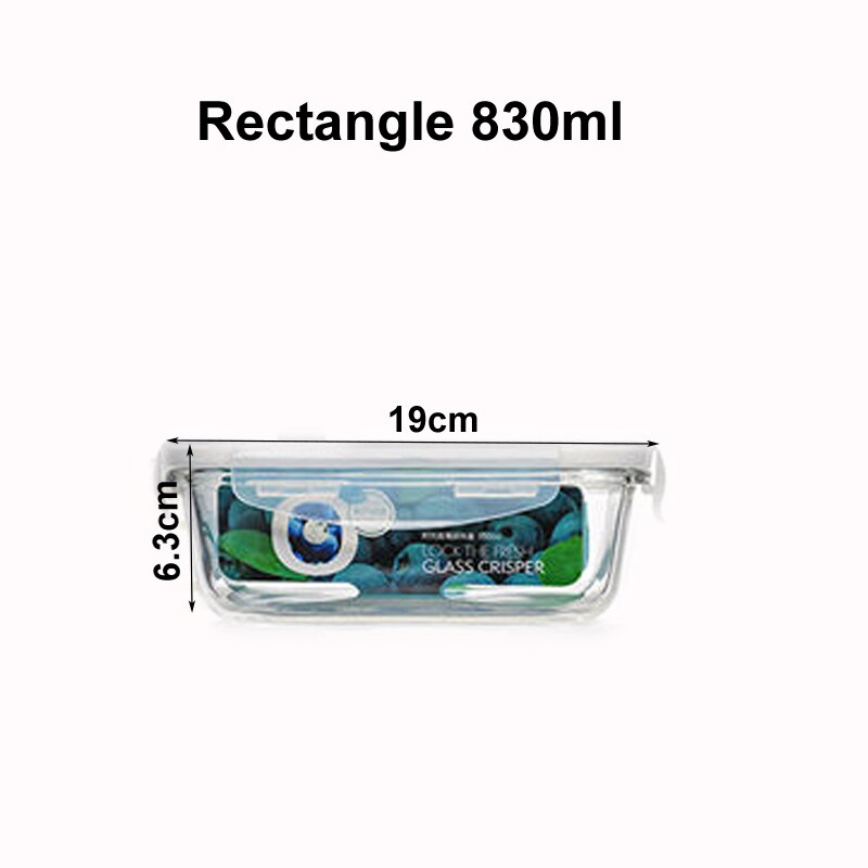 550ml/830ml/1700ml glass måltid prep beholdere matboks matte fersk oppbevaringsboks kjøkken lekkasjerbare beholdere holder mikro: 830ml 1pc
