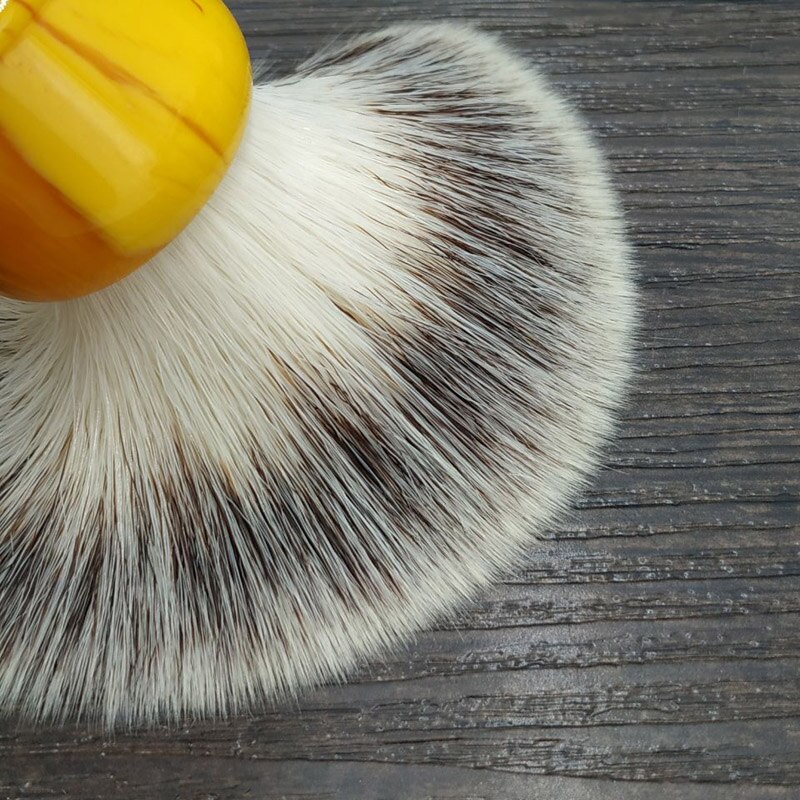 Dscosmetic-brocha de afeitar para hombre, pelo sintético de 26mm suave, mango de resina ámbar, herramienta de afeitado tradicional en húmedo