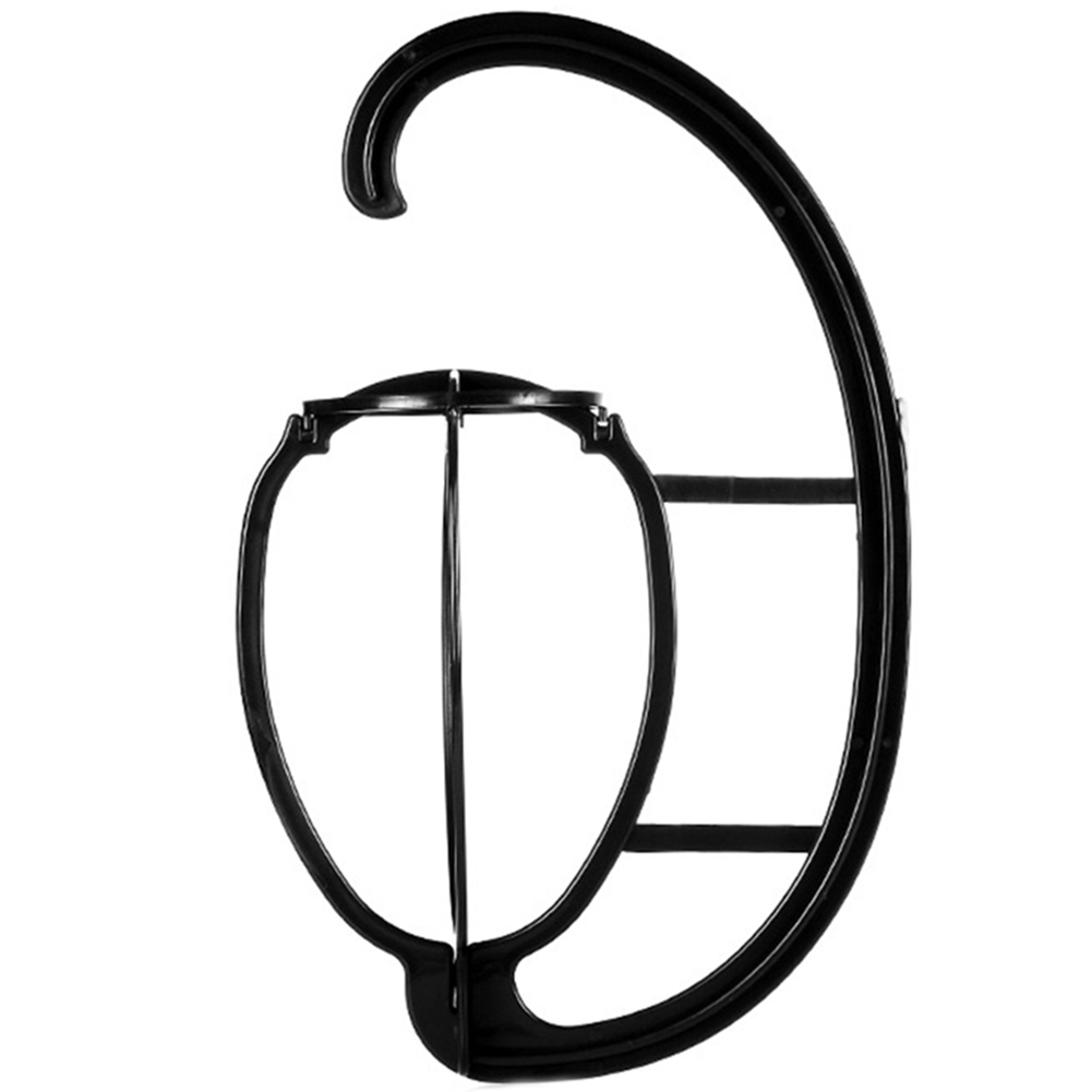 Bærbar parykhænger salon barber shop hængende hatte holder tørretumbler display stand: Sort