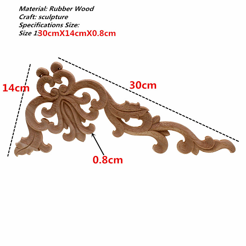 VZLX-Apliques de tallado de madera para muebles, accesorios pequeños de para el hogar, decoración de letras de madera rosa para puerta de armario de cocina y cama: Verde militar